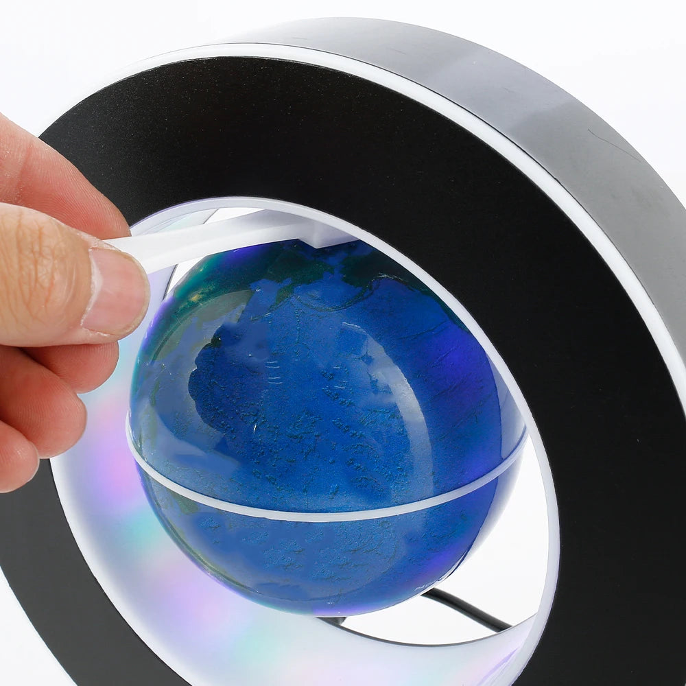 Purilite Select Floating Globe LED Lamp –  Magnetic Suspension Rotating Levitating Globe Lamp – Multicolor Anti-Gravity Rotating World Map – Floating Globe with LED Light - PuriLite