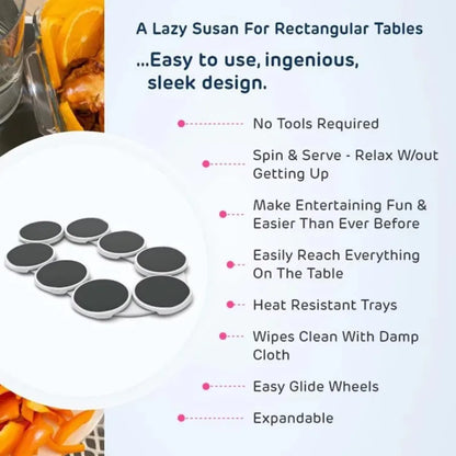 Purilite Select | Multifunctional Oval Food Turntable | Portable Dining Table | Rotating Dining Tray | Train Tableware | Serving Food - PuriLite