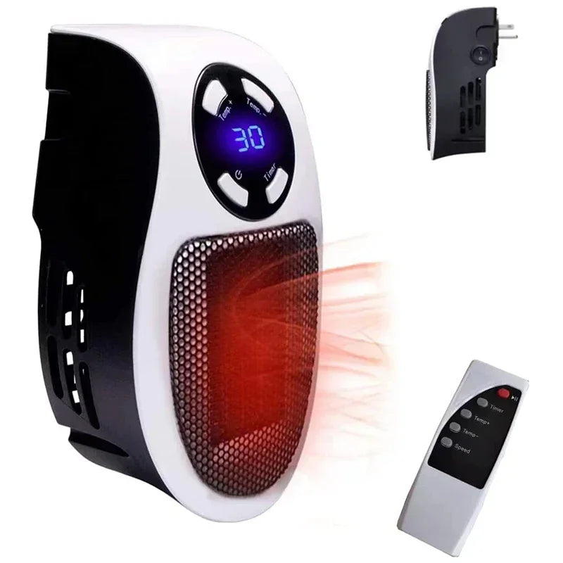 350W Portable Electric Heater with Remote Control, Wall Mounted Home Room Heater for Winter Indoor Heating Fast Warm  heater - PuriLite