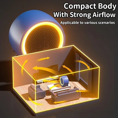 1200W Desktop Warm Air Heater, PTC Fast Heating with 2-Speed Settings, Portable Electric Space Heater for Home Use - PuriLite