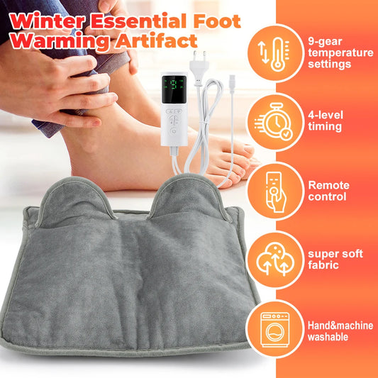 Electric Foot Warmer Heater Constant Temperature Heating Pad Soft Micro plush Washable Winter Warm Foot Home Bedroom Feet Warmer - PuriLite