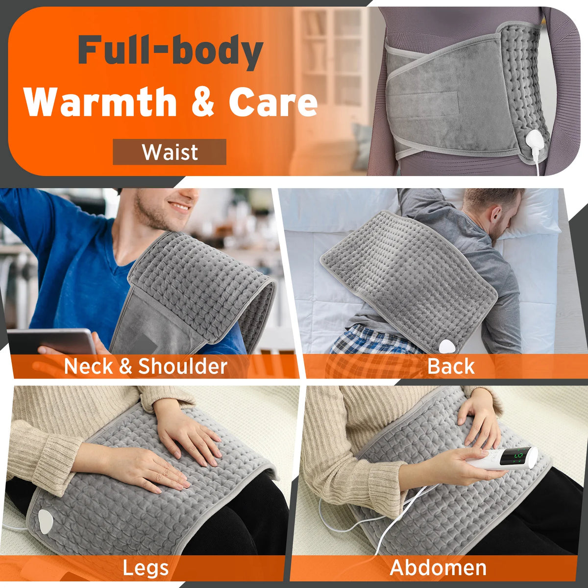 Portable Heating Support Belt Heated Waist Brace With Adjustable Temperature Warm Back Belt Abdomen Warmer Lumbar Support Pad - PuriLite