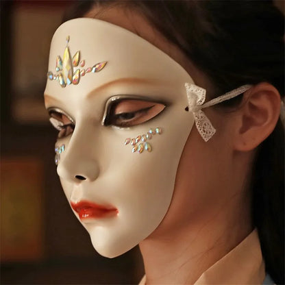 Purilite Select Chinese Style Princess Resin Mask with Diamond Detail Elegant Masquerade & Performance Wear - PuriLite
