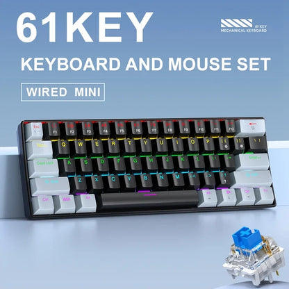 Purilite Select K61 Mini Wired Mechanical Keyboard – 60% Layout, RGB Backlit, Hot-Swappable - PuriLite