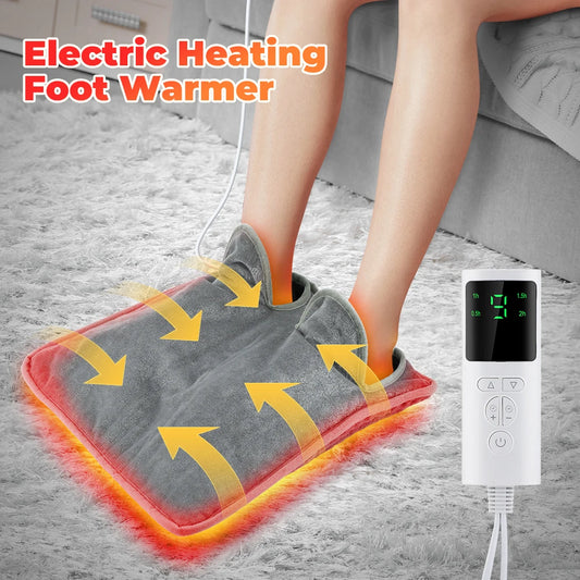 Electric Foot Warmer Heater Constant Temperature Heating Pad Soft Micro plush Washable Winter Warm Foot Home Bedroom Feet Warmer - PuriLite