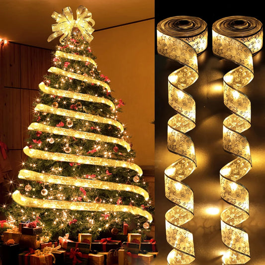 Purilite Select Christmas Ribbon Fairy Light – DIY Bow String Lights for Tree Ornaments & Holiday Home Décor (2025 Collection) - PuriLite