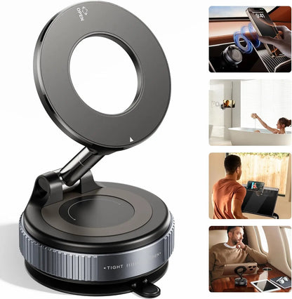 Purilite Select 2026 Upgraded Vacuum Suction Cup Phone Mount – 360° Adjustable Magnetic Holder - PuriLite