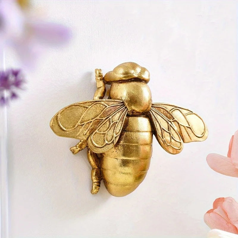 Purilite Select Golden Bee Wall Sculpture – Art Deco Resin Insect Wall Decor | Handcrafted Home & Gallery Decoration - PuriLite