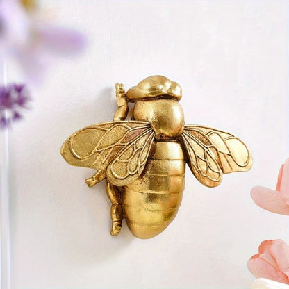 Purilite Select Golden Bee Wall Sculpture – Art Deco Resin Insect Wall Decor | Handcrafted Home & Gallery Decoration - PuriLite