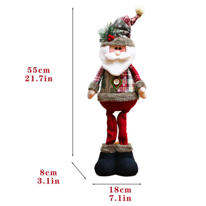 Purilite Select Big Santa Claus, Snowman & Elk Plush Dolls – Stretchable Christmas Decorations for Home, Parties & Gifts - PuriLite