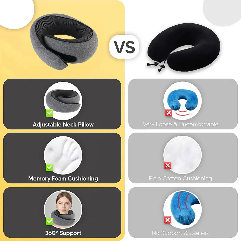 Portable U-shaped Pillow Memory Foam Snail Pillow Soft Noon Break Sleep Pillows Travel Neck Support Travel Neck Pillow - PuriLite