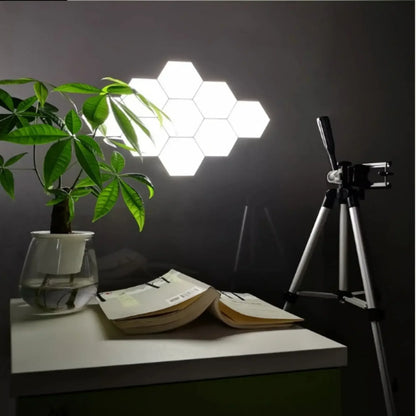 Purilite Select Hexagon LED Wall Lights – 6-Pack White Touch Light – Dimmable Modular Night Lamps – Hexagonal Wall Lights - PuriLite