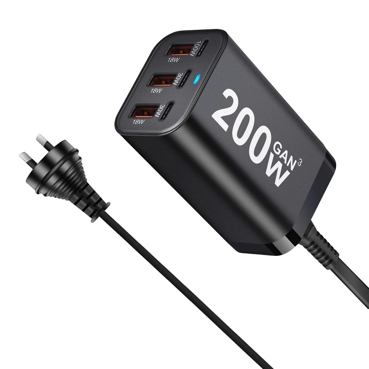Purilite Select 200W 6-Port GaN USB-C Fast Charger - PuriLite