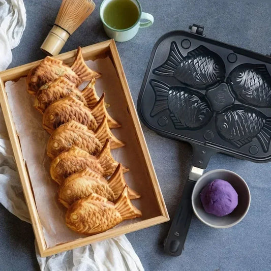 Taiyaki Fish Waffle Maker Pancake Batter Dispenser For Dessert Cake Maker Pan Japanese  Double Pancake Kitchen Baking Tools - PuriLite