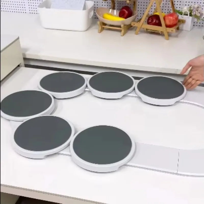 Purilite Select | Multifunctional Oval Food Turntable | Portable Dining Table | Rotating Dining Tray | Train Tableware | Serving Food - PuriLite