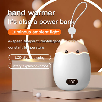 Purilite Select 2-in-1 Rechargeable Hand Warmer & Power Bank – Cute Cat Design with Digital Display | 3000mAh - PuriLite