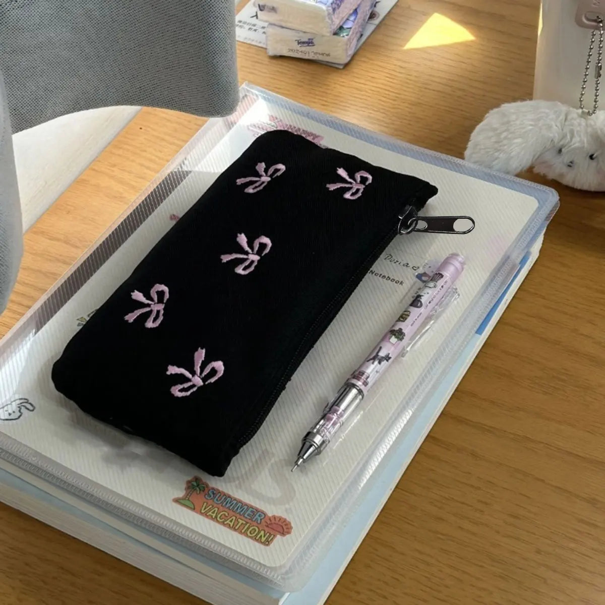 Purilite Select Black Bow Embroidery Pen & Cosmetic Bag - PuriLite
