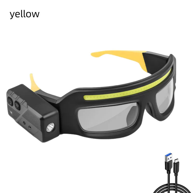 Purilite Select Rechargeable LED Glasses Light Headlamp with Type C Charging, Touch Sensor, Dual Beam and Hands Free Outdoor Lighting