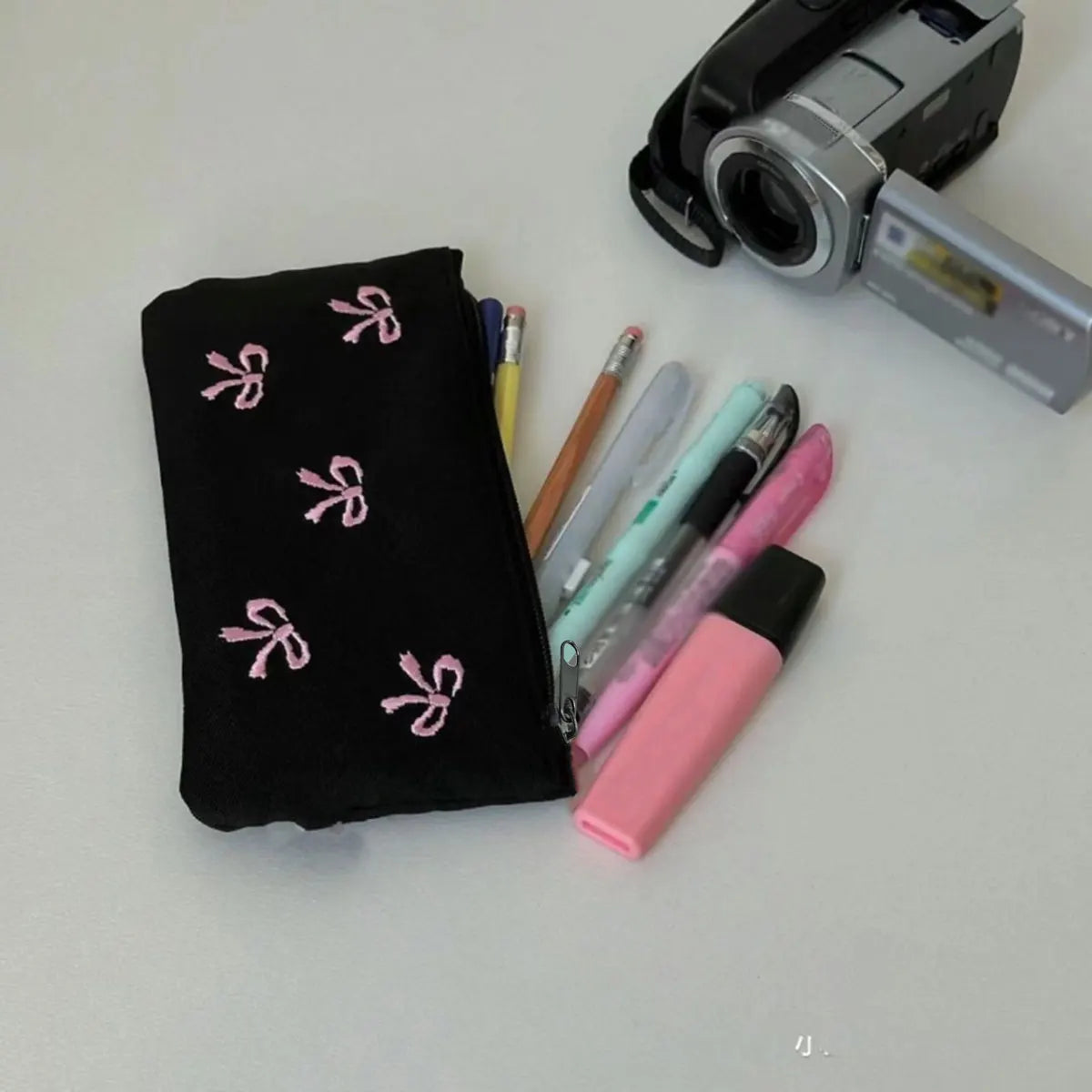 Purilite Select Black Bow Embroidery Pen & Cosmetic Bag - PuriLite