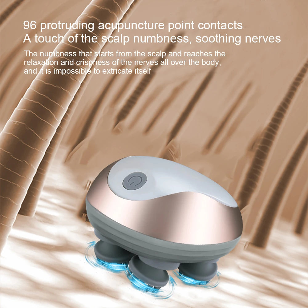 Mini Head Massage Machine Silicone Scalp Magnetic Suction Charging Silicone Shoulder Multifunctional Kneading Vibration Head Spa - PuriLite