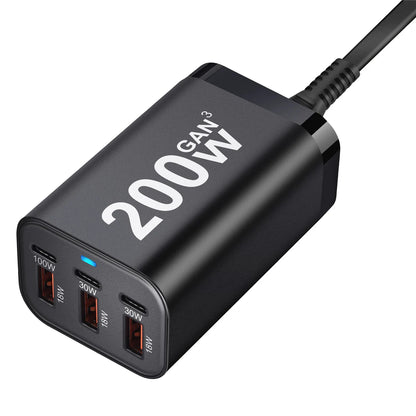 Purilite Select 200W 6-Port GaN USB-C Fast Charger - PuriLite