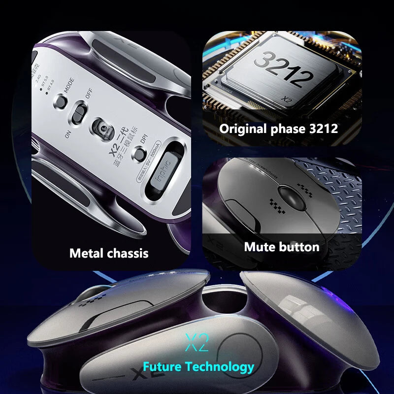 🖱️ Purilite Select X2 Silent Bluetooth Wireless Gaming Mouse - PuriLite