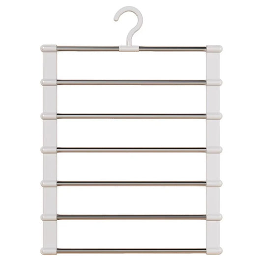 Purilite Select Multi-Layer Pants Hanger Space Saving Closet Organizer Foldable Trousers Rack with Non Slip Clips for Wardrobe Storage