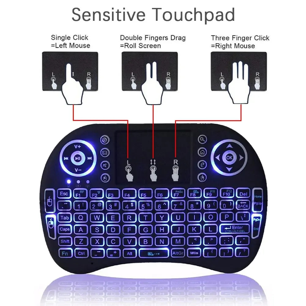 Purilite Select – I8 Mini Wireless Backlit Keyboard with Touchpad Mouse - PuriLite