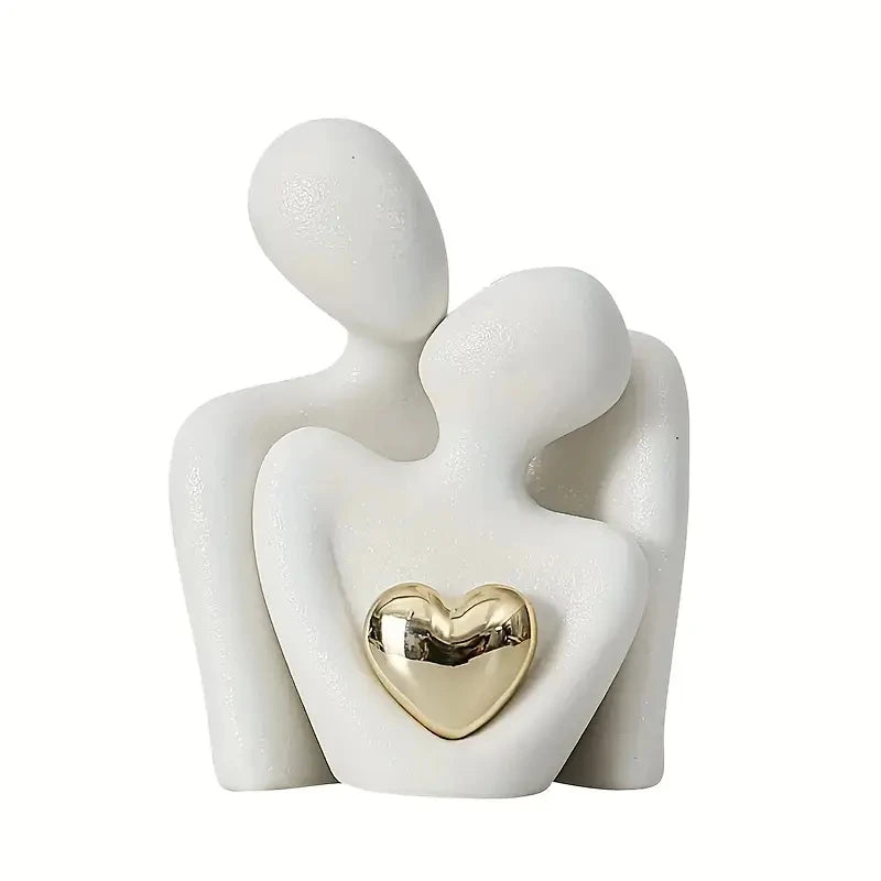 Purilite Select Romantic Love Embrace Statue – Modern Couple Ornament | Elegant Home Décor & Valentine’s Day Gift - PuriLite