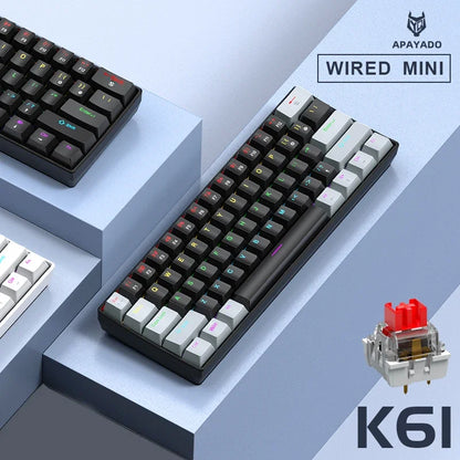 Purilite Select K61 Mini Wired Mechanical Keyboard – 60% Layout, RGB Backlit, Hot-Swappable - PuriLite