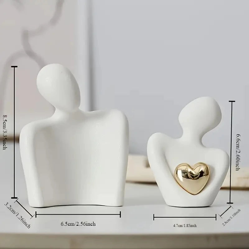 Purilite Select Romantic Love Embrace Statue – Modern Couple Ornament | Elegant Home Décor & Valentine’s Day Gift - PuriLite