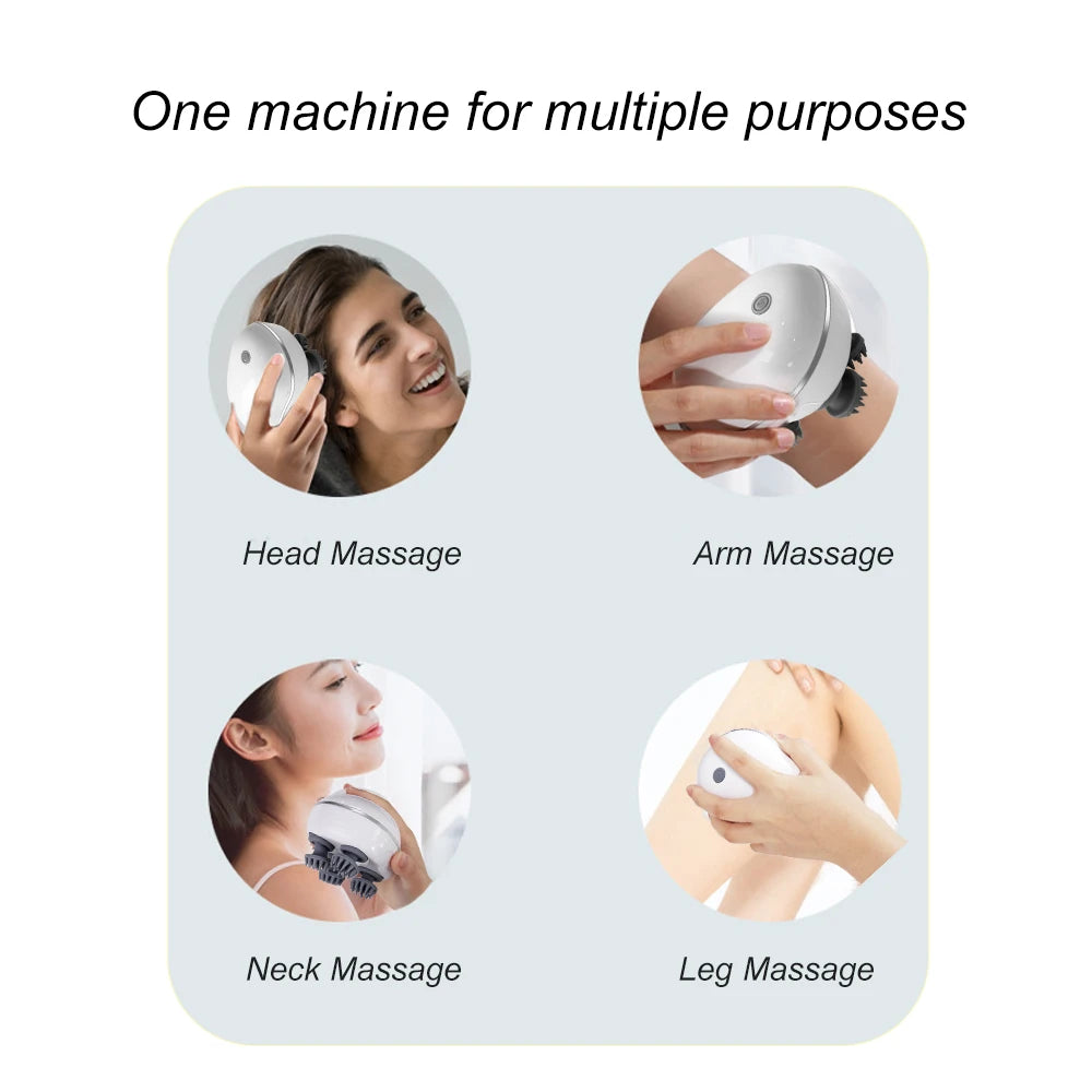 Infrared Scalp Massager Deep Kneading Relief Stress Relax Mini Head Massage Device Portable Body Massager The Best Gift - PuriLite