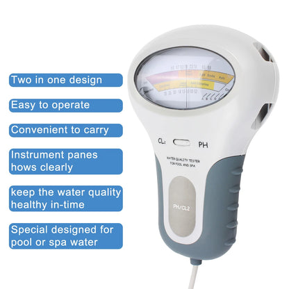 Purilite Select 2-in-1 Pool & Spa Water Quality Tester pH & Chlorine Meter (PC-102) - PuriLite