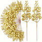 Purilite Select Glitter Artificial Flower & Berry Bouquet – 8/15 Pcs Christmas Decoration Set | Festive Xmas Tree Ornaments & Home Décor Accessory for New Year 2025 - PuriLite