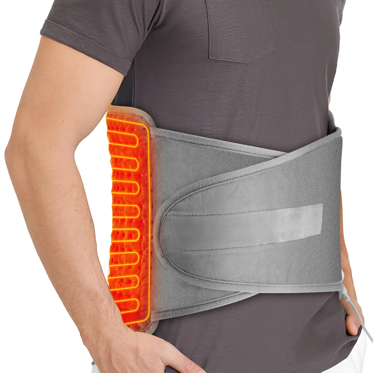 Portable Heating Support Belt Heated Waist Brace With Adjustable Temperature Warm Back Belt Abdomen Warmer Lumbar Support Pad - PuriLite