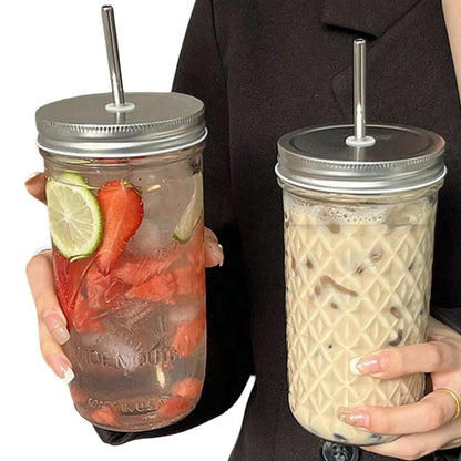 Purilite Select™ Ins Style Clear Glass Cup with Straw &amp; Lid – Large Capacity - PuriLite