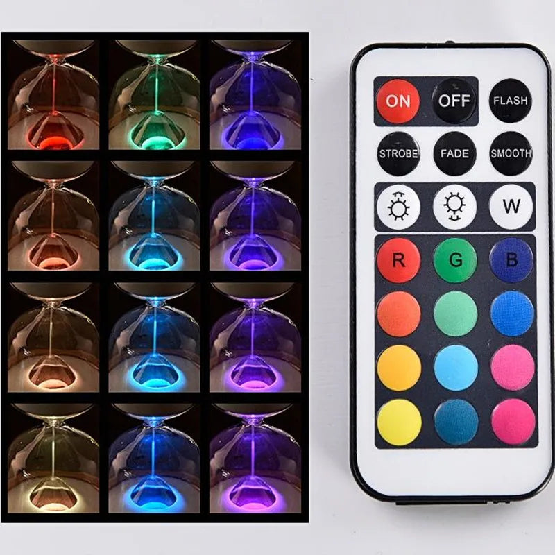 Purilite Select Luminous Hourglass - 15 Minute Hourglass - Remote Control Hourglass - LED Hourglass Night Light - PuriLite
