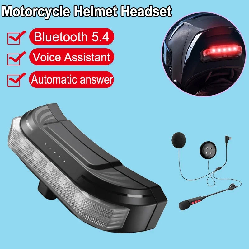 Purilite Select Bluetooth 5.4 Motorcycle Helmet Headset with Tail Light - PuriLite