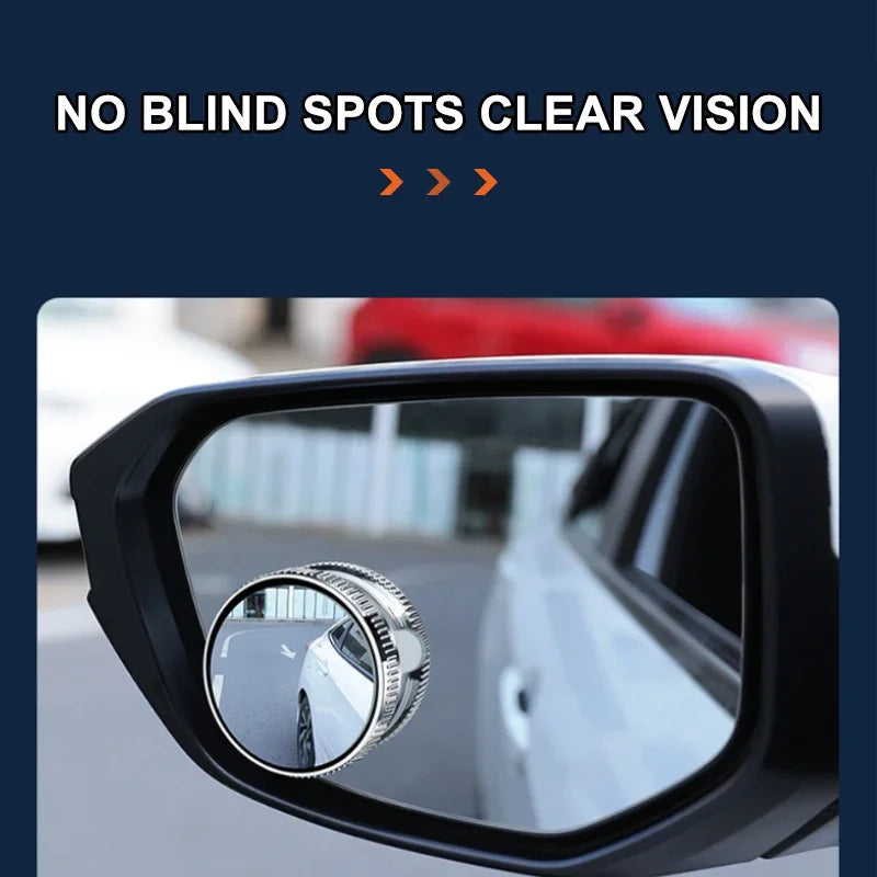 Purilite Select 2PCS 360° Blind Spot Mirror for Cars, HD Wide Angle Convex Rearview Mirror, Adjustable Suction Cup Parking Safety Side Mirror - PuriLite