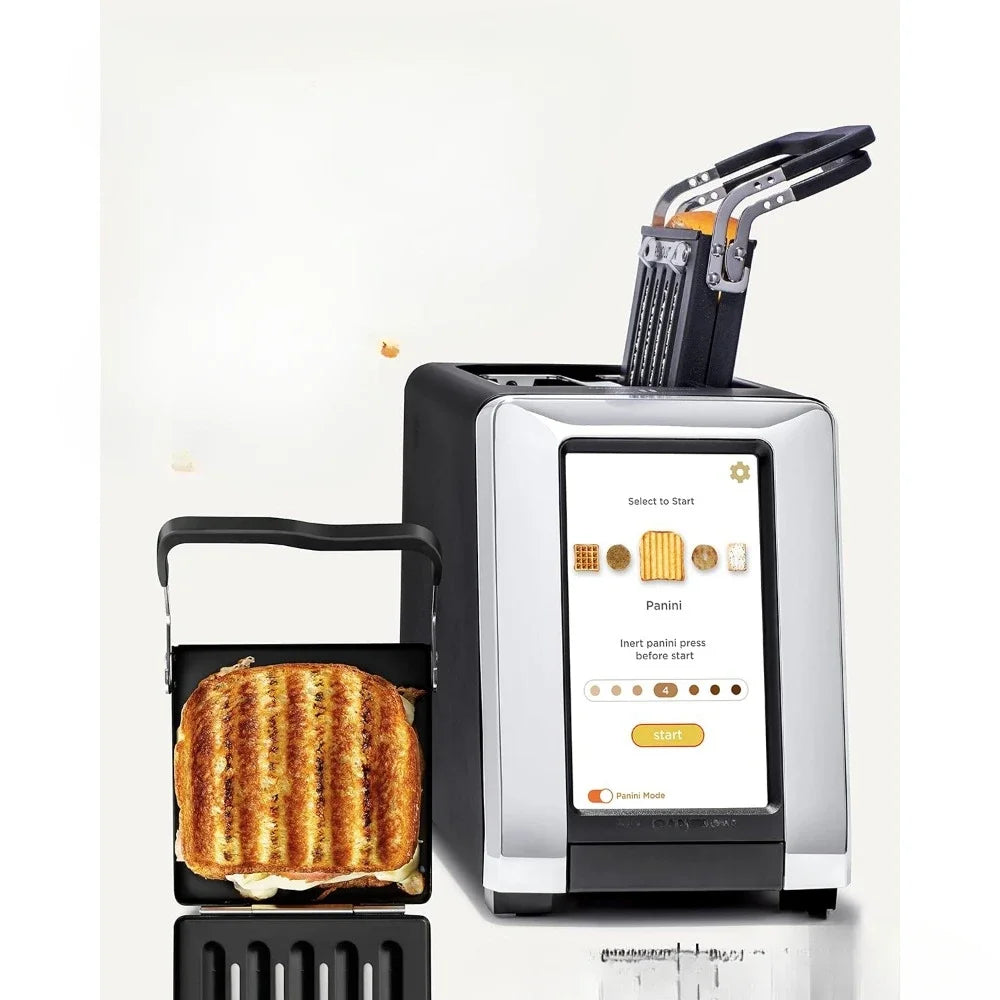 Purilite Select | Quick Touch Screen Toaster | 2 Slice Intelligent Toaster | Stainless Steel Toaster | Black and White Kitchen Appliance - PuriLite