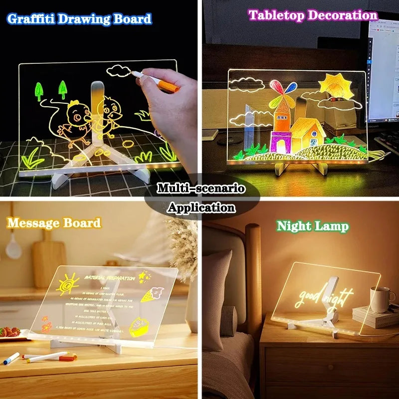 Purilite Select – Creative LED Note Board Night Light USB Rewritable Message Board with Warm Soft Light - PuriLite