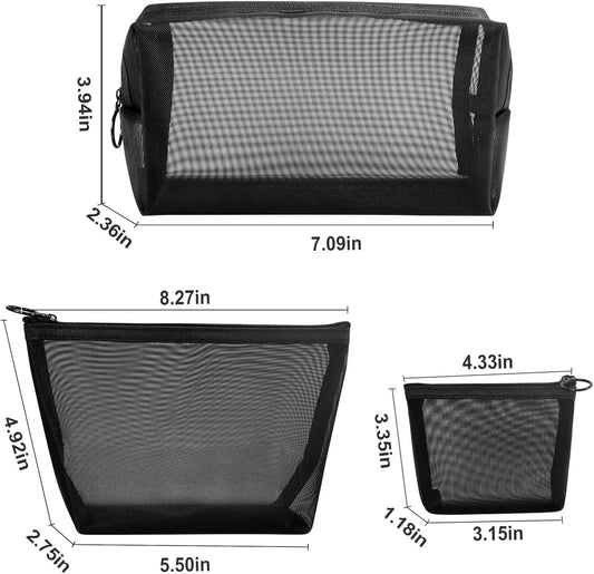 Purilite Select 3-Pack Mesh Cosmetic Bag Set - PuriLite