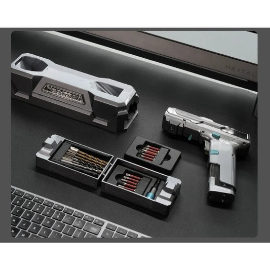 Mecha Universe Electric Screwdriver, Trendy Toy E-sports Desktop Ornament, Cool Electric Drill for Gaming Desk Decoration - PuriLite