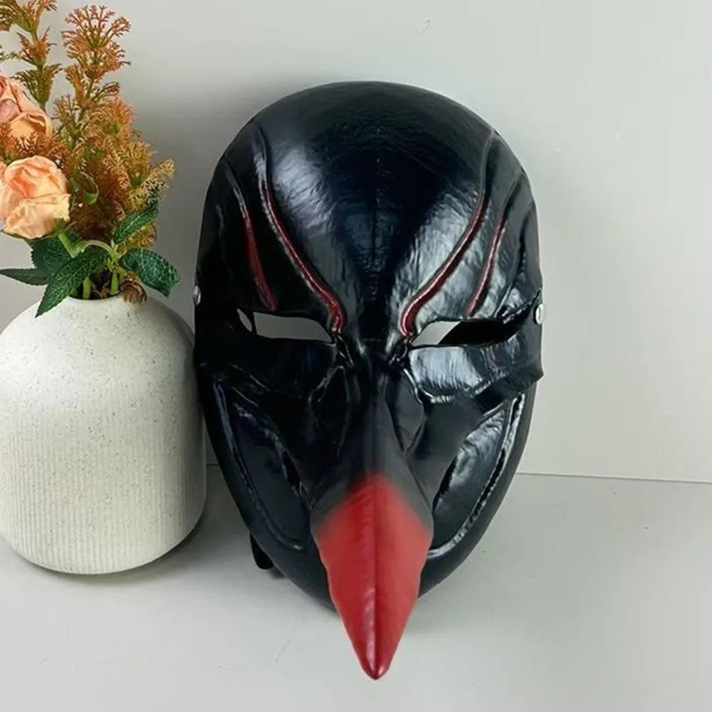 Purilite Select Halloween Red Bird Beak Mask Handcrafted Full Face Resin Cosplay Mask - PuriLite