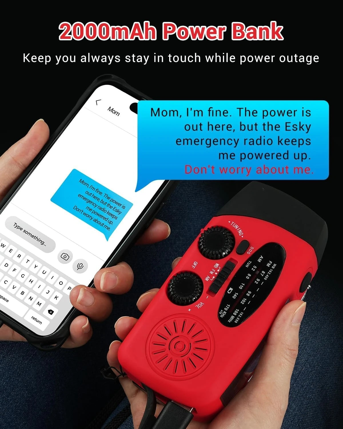 Purilite Select Portable Multifunctional Hand Crank Dynamo Solar Powered Weather Radio - PuriLite