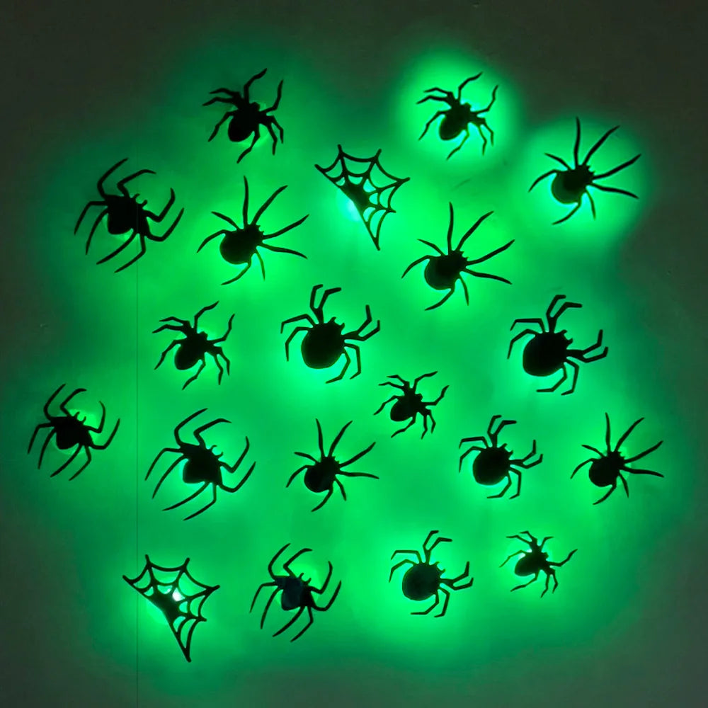 Purilite Select 3D Halloween Bat & Spider Night Light – Purple/Green LED Wall Stickers | Self-Adhesive Spooky Décor for Halloween Party & Home Decoration - PuriLite