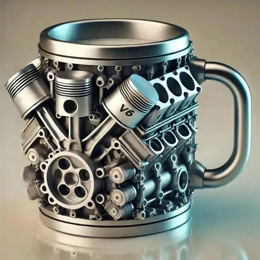 Purilite Select – Handmade V8 Engine-Themed Mug (Resin, Large Capacity, 301–400ml) - PuriLite