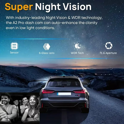 Purilite Select 1080P Dual Lens Dash Cam for Cars with IR Night Vision & Wide Angle - PuriLite