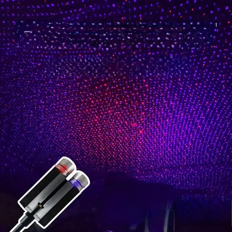 Purilite Select Mini LED Star Projector Lamp – USB Galaxy Night Light, Adjustable 360° Rotation Decorative Ceiling Light for Car Roof, Bedroom, Party Atmosphere Lighting - PuriLite
