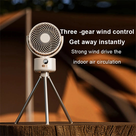 Purilite Select – 3600mAh Rechargeable Camping Fan with Tripod &amp; Auto Head-Shaking - PuriLite